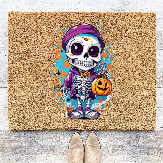 Halloween fantasy skeleton Coir Doormats