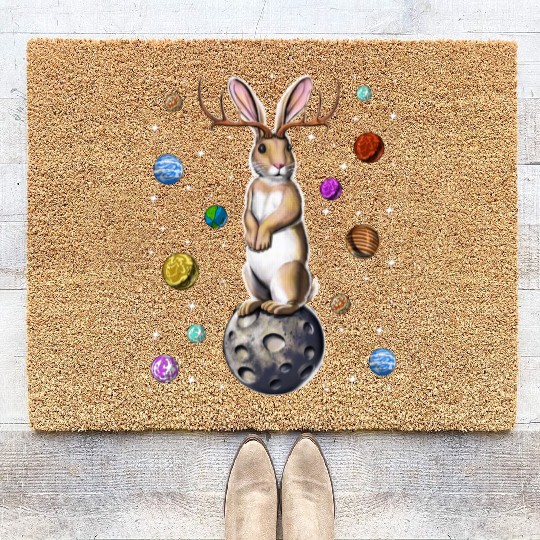 Jackalope Rabbit Coir Doormats