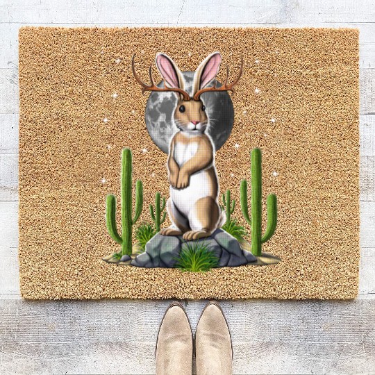 Jackalope Rabbit Coir Doormats