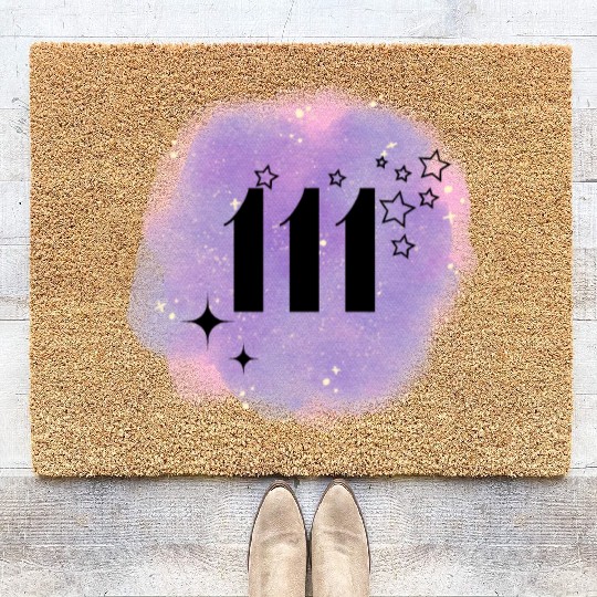 Angel Number 111 Numerology Lilac Coir Doormats