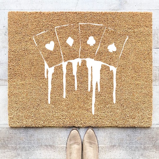 Poker Card Addicted to Gaming Gift Coir Doormats
