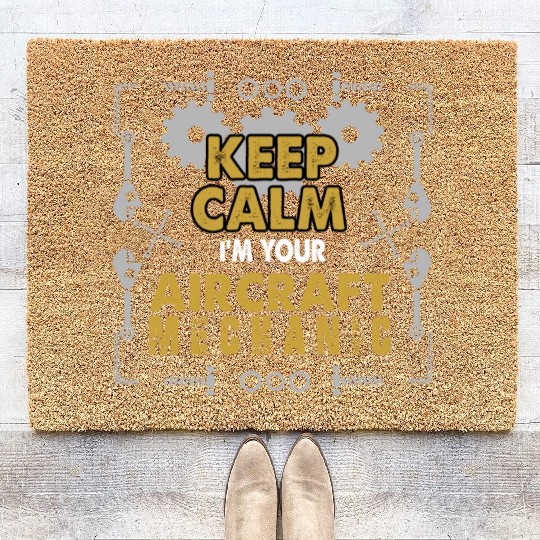 Keep Clam Aircraft mechanic Coir Doormats