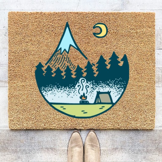 Keep It Simple (Camping At Night) Coir Doormats