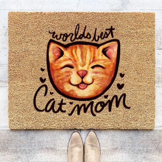 World s Best Cat Mom Coir Doormats