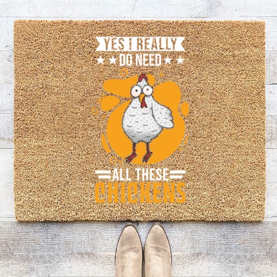 Chickens Chicken Farm Farmer Coir Doormats