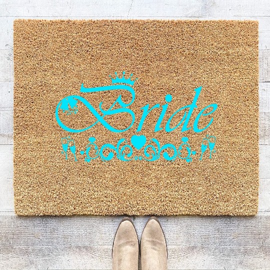 Bride Bachelorette Party Blue Coir Doormats