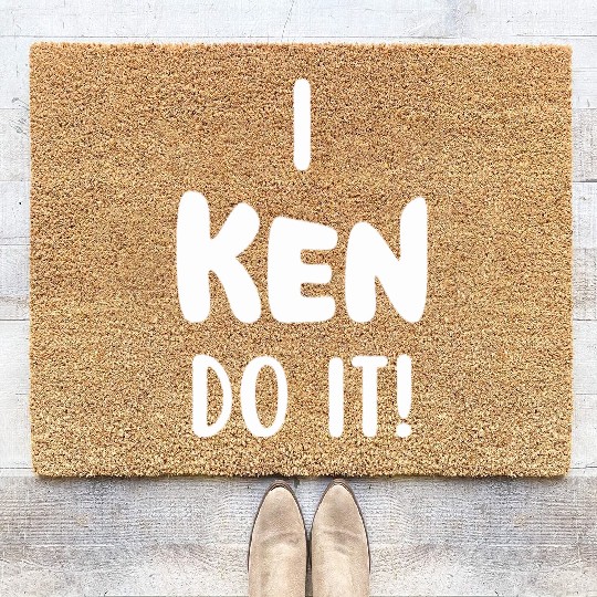 Funny Ken quote Coir Doormats and apparel design