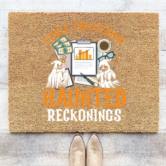 Eerie Equations Haunted Reckonings Halloween Coir Doormats