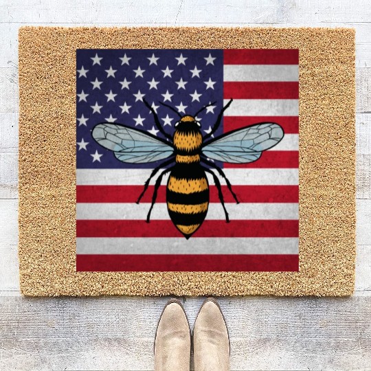 Beekeeper Beekeeping Us Flag Coir Doormats