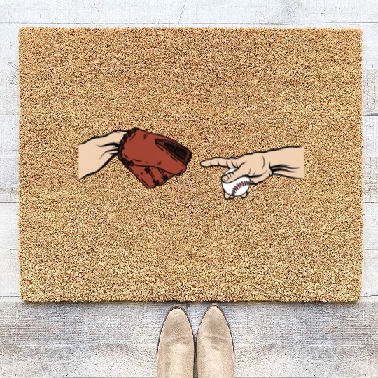 Creative Baseball Player Funny Baseball Coir Doormats