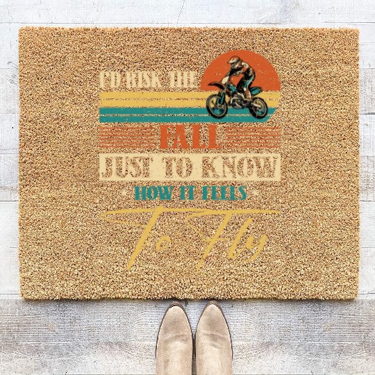 Risk Fall How Feel To Fly Motocross Supercross Coir Doormats