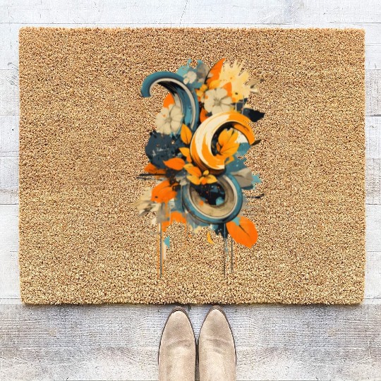 Abstract Banana Flower Coir Doormats