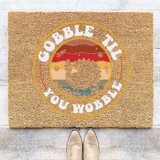 Gobble Til You Wobble Coir Doormats