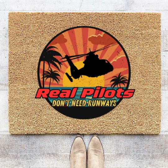 Real Pilots don't need runways Coir Doormats