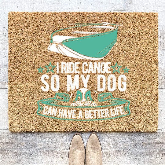Canoe Canoeing Canoeist Dog Coir Doormats