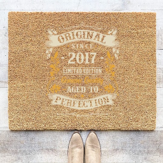 Retro 6th Birthday Present Coir Doormats
