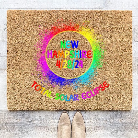 Total Solar Eclipse New Hampshire 4/28/24 Kids Coir Doormats