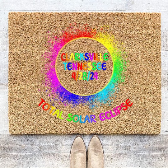 Total Solar Eclipse Clarksville Tennessee 4/28/24c Coir Doormats