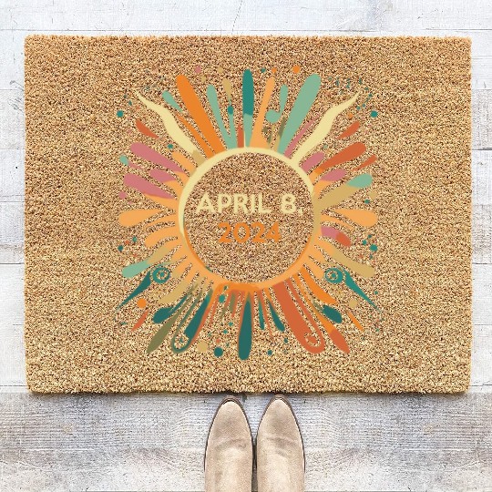 Total Eclipse April 8 2024 Totality Coir Doormats