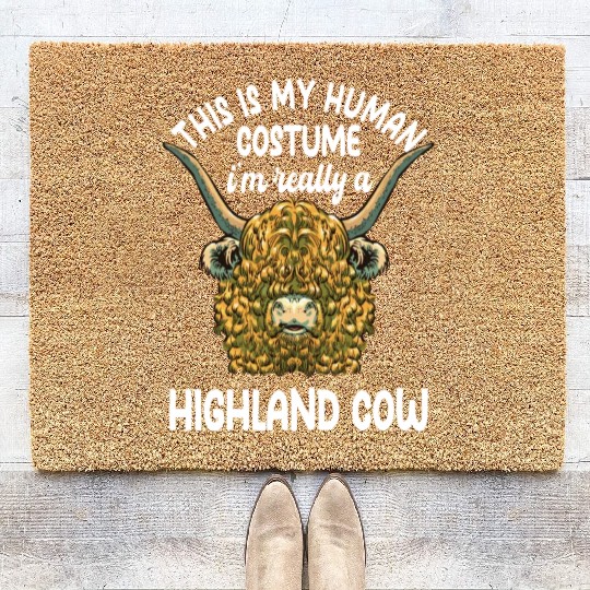 Funny Highland Cow Saying Coir Doormats
