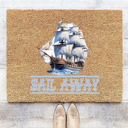 Papiership Paper Boat for a Sailor and Captain Coir Doormats