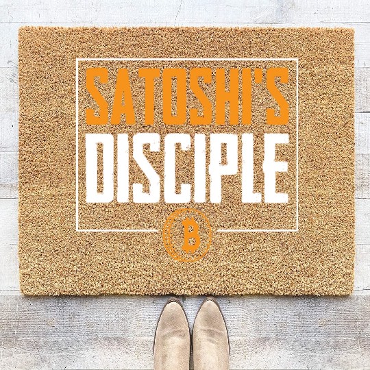 Satoshi's Disciple Bitcoin Logo Coir Doormats
