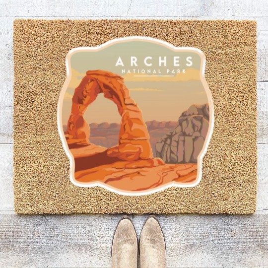Arches National Park Stickers Coir Doormats