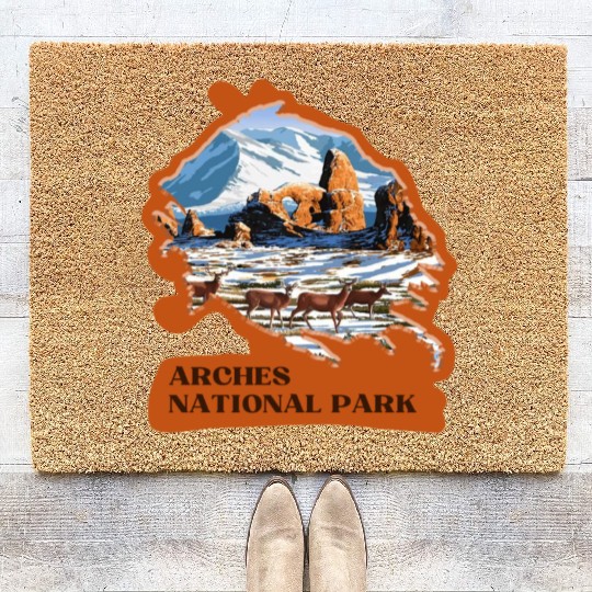 Arches National Park Stickers Coir Doormats