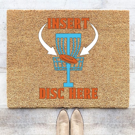 Disc Golf Insert Disc Here Ultimate Frisbee Golfer Coir Doormats
