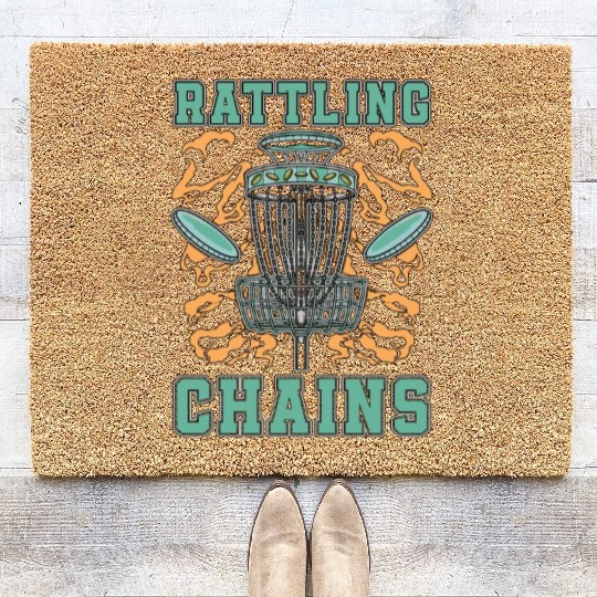 Disc Golf Rattling Chains Ultimate Frisbee Golfer Coir Doormats