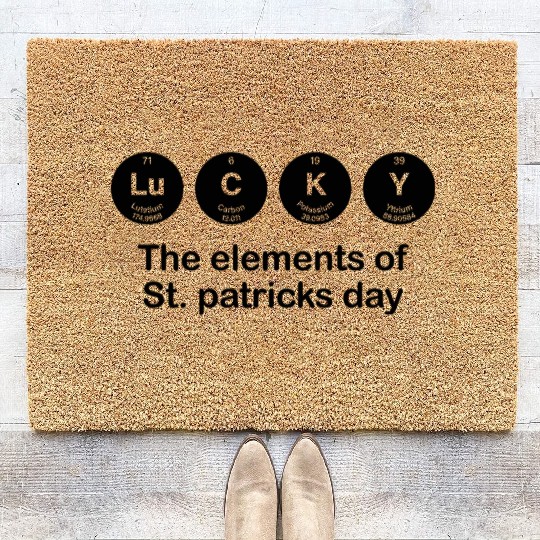Periodic Table Elements Of Lucky Irish St Patrick Coir Doormats