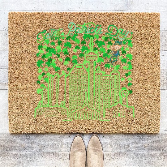Saint Patrick's Day San Antonio Texas Coir Doormats