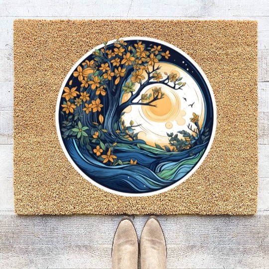 The Majestic Beautiful Spring Tree Coir Doormats