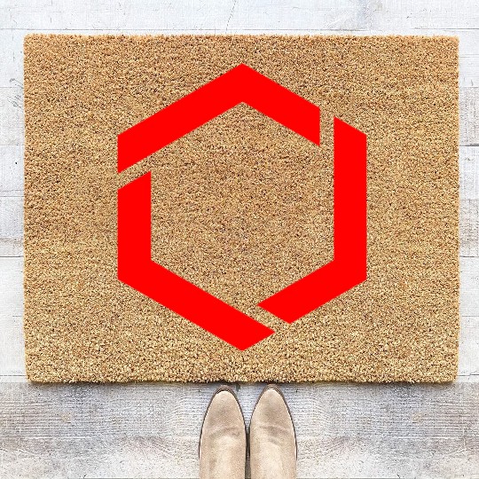 Red Hexagon Shape Coir Doormats