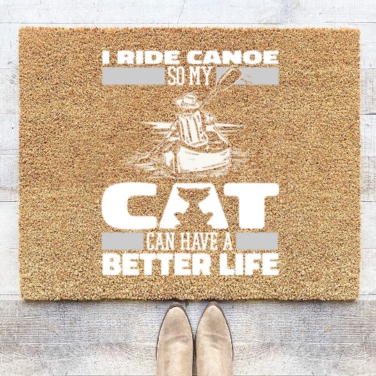 Canoe Canoeing Canoeist Cat Coir Doormats