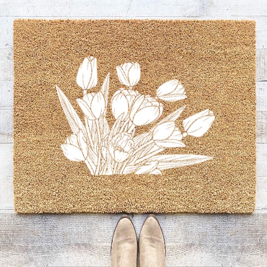 Tulip Gardening Bouquet Coir Doormats