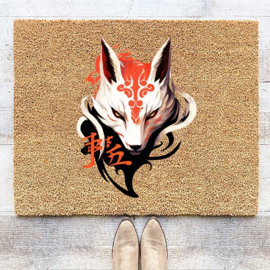 Fox Maske Kumiho Japan Kitsune Samurai Anime Coir Doormats
