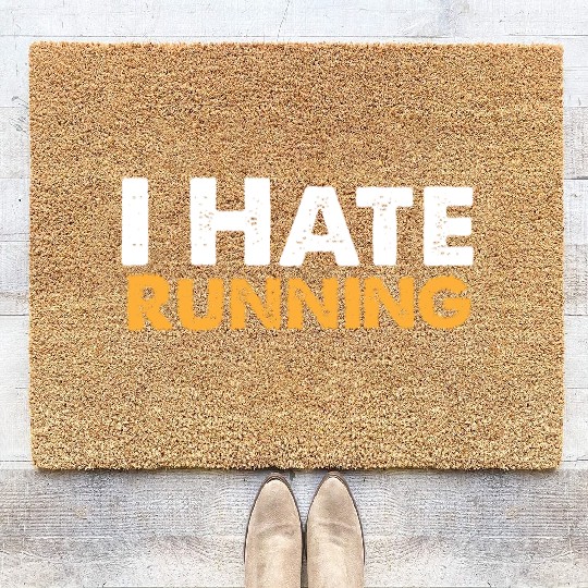 Mens I Hate Running Coir Doormats Funny Sarcastic