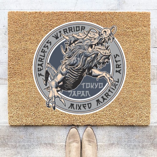 Fearless Warrıor Mixed Martia Arts Coir Doormats