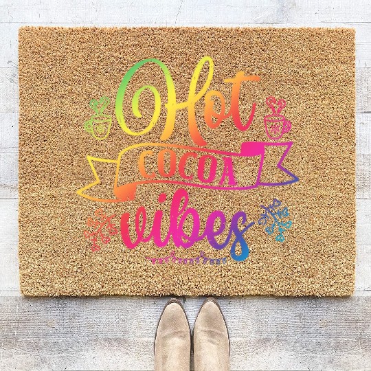 Chocolate Lover Hot Cocoa Vibes Coir Doormats