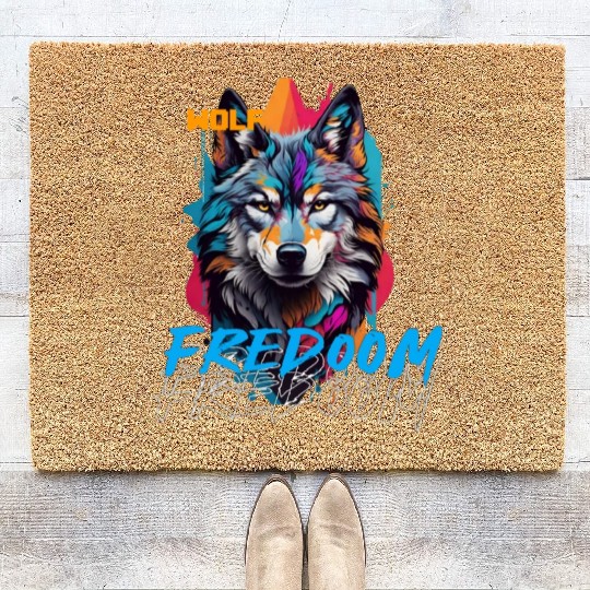 Incredible wolf face street Coir Doormats