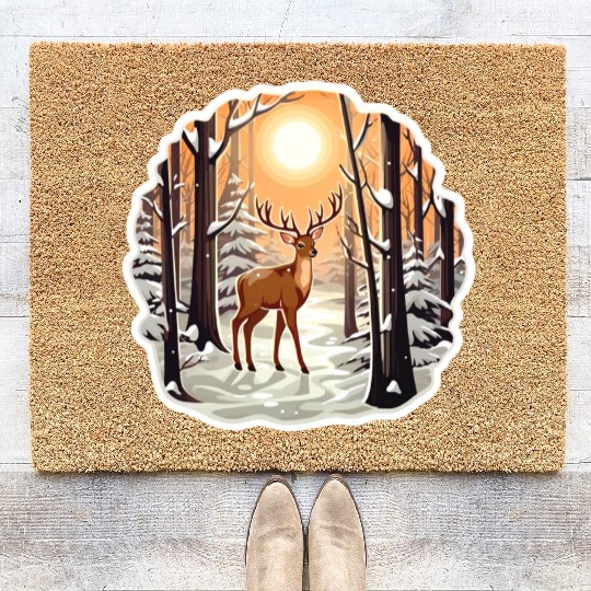 Deer in Forest Coir Doormats