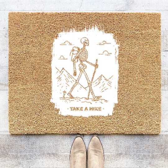 Take a Hike - White Ink Coir Doormats