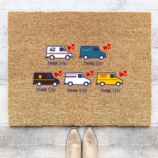 Thank You Postal worker Sticker Coir Doormats