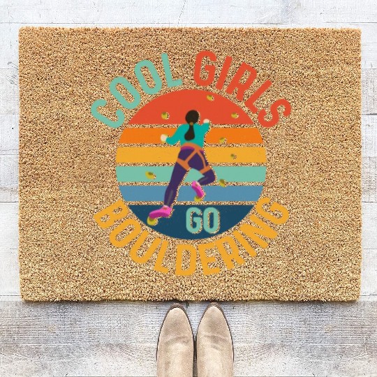 Cool Girls Go Bouldering Boulder Climbing Coir Doormats