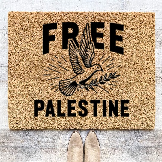 FREE PALESTINE, FREE GAZA PALESTINE. Coir Doormats