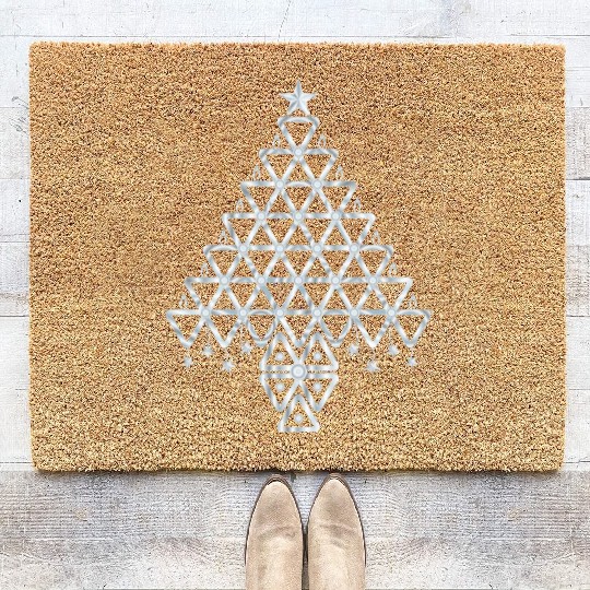 Silver Christmas Symbolic tree Coir Doormats
