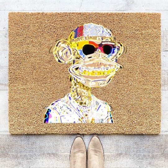 NFT Casual monkey with tattoo Coir Doormats