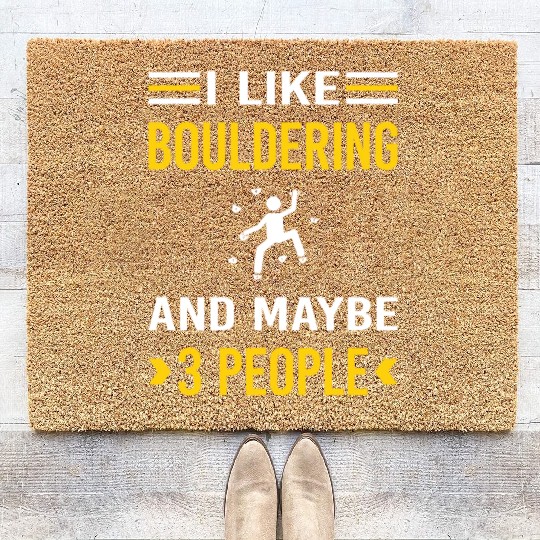 3 People Bouldering Rock Climbing Coir Doormats