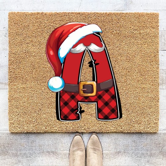 A Christmas Alphabet Letters Sublimation Coir Doormats